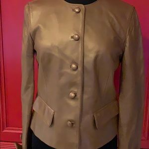 NWOT! BEAUTIFUL Lafayette148 bronze leather jacket